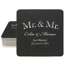 Mr  & Mr Arched Square Coasters