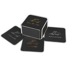 Pick Your Elegant Anniversary Year Square Coasters