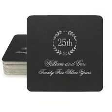 Pick Your Anniversary Wreath Square Coasters