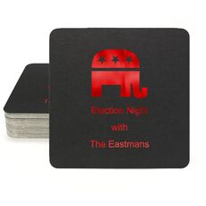 Patriotic Elephant Square Coasters