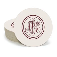 Petite Double Circle Monogram Round Coasters