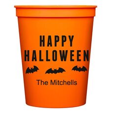 Happy Halloween Bats Stadium Cups