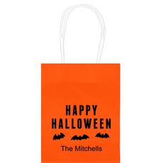 Happy Halloween Bats Mini Twisted Handled Bags