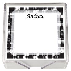 Gingham Square Memo with Acrylic Holder