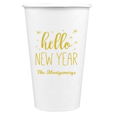 Hello New Year Paper Coffee Cups