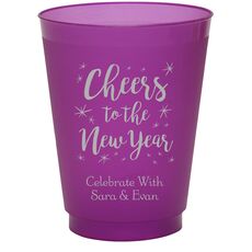 Cheers to the New Year Colored Shatterproof Cups