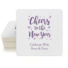 Cheers to the New Year Square Coasters