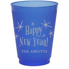 Radiant Happy New Year Colored Shatterproof Cups