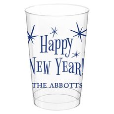 Radiant Happy New Year Clear Plastic Cups