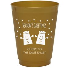 Season's Greetings Colored Shatterproof Cups