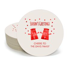 Season's Greetings Round Coasters