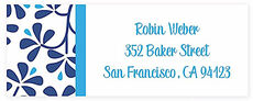 Blue China Return Address Labels