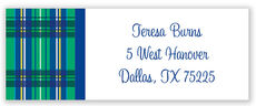 Green Plaid Return Address Labels