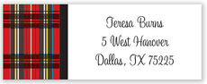 Red Plaid Return Address Labels