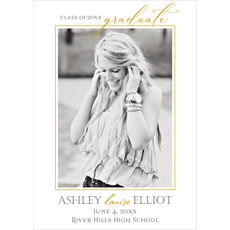 Subtle Border Graduation Photo Announcements