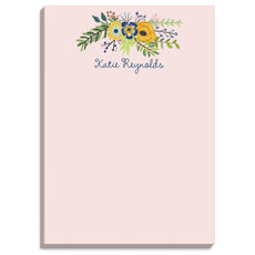 Navy and Gold Bouquet Notepads
