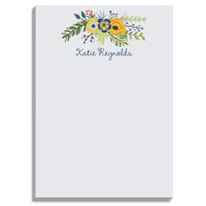 Navy and Gold Bouquet Notepads