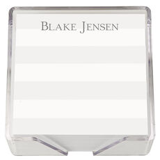 Banded Striped Memo Square with Acrylic Holder
