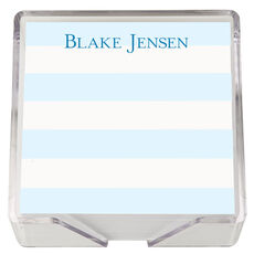 Banded Striped Memo Square with Acrylic Holder