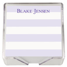 Banded Striped Memo Square with Acrylic Holder