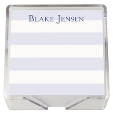 Banded Striped Memo Square with Acrylic Holder