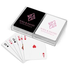 Shaped Diamond Monogram with Text Double Deck Playing Cards