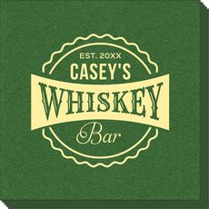 Whiskey Bar Label Linen Like Napkins