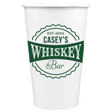 Whiskey Bar Label Paper Coffee Cups
