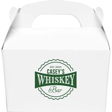 Whiskey Bar Label Gable Favor Boxes