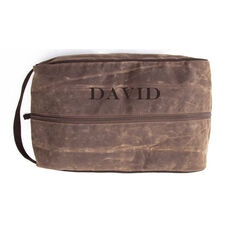 Personalized Waxed Canvas Shoe Bag