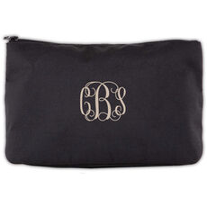 Personalized Black Canvas Clutch Bag