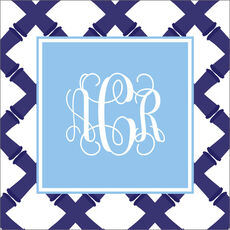 Navy Bamboo Monogram Gift Enclosures