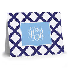 Navy Bamboo Folded Note Cards