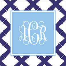 Navy Bamboo Square Stickers