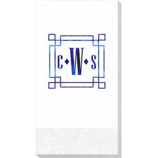 Greek Key Monogram Guest Towels