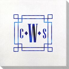 Greek Key Monogram Bamboo Luxe Napkins