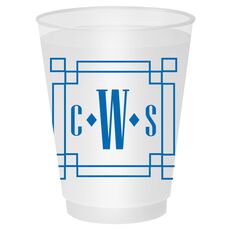Greek Key Monogram Shatterproof Cups