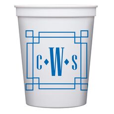 Greek Key Monogram Stadium Cups
