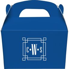 Greek Key Monogram Gable Favor Boxes