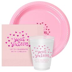 Confetti Hearts Sweet Sixteen