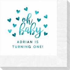 Confetti Hearts Oh Baby Napkins