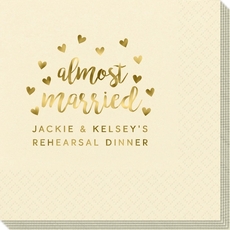 Confetti Hearts Almost Married Napkins