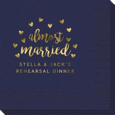 Confetti Hearts Almost Married Napkins