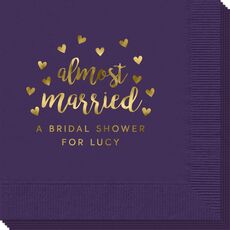 Confetti Hearts Almost Married Napkins