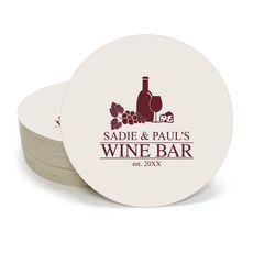 Time to Wine Down Round Coasters