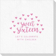 Confetti Hearts Sweet Sixteen Deville Napkins