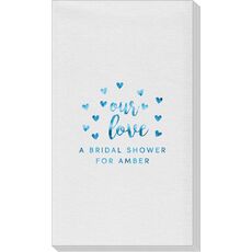 Confetti Hearts Our Love Linen Like Guest Towels