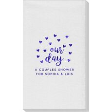 Confetti Hearts Our Day Linen Like Guest Towels
