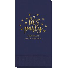 Confetti Hearts Let's Party Guest Towels