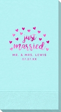 Confetti Hearts Just Married Guest Towels